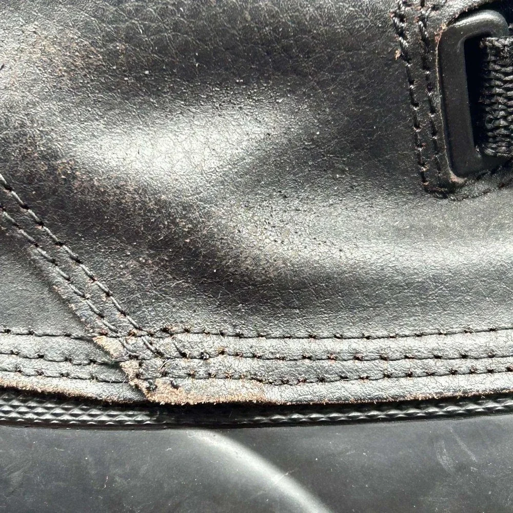 Bass Zamboni Snow‎ Boots Men 3 Winter Black Leather Rubber Thermolite Insulated